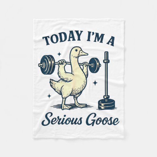 Couverture Polaire Today I'm A Serious Goose Funny Lifting Weights Gy (Devant)