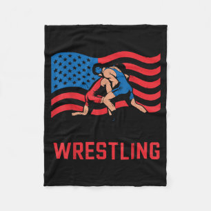 Couverture Polaire Toddler Garçon qui aime la lutte Drapeau américain