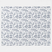 Couverture Polaire Toile bleue de Jouy, style champêtre français (Devant (Horizontal))