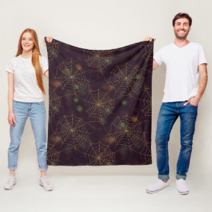 Couverture Polaire Toile d'araignée dorée Bokeh – Toile élégante d'Ha