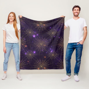 Couverture Polaire Toile d'araignée dorée Bokeh – Toile élégante d'Ha