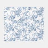 Couverture Polaire Toile de Jouy bleue (Devant (Horizontal))