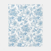 Couverture Polaire Toile-de-jouy Chinoiseries Blue Floral Pattern (Devant)