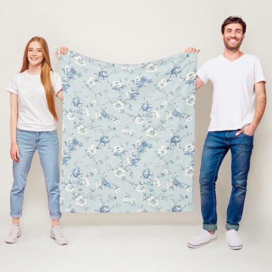 Couverture Polaire Toile De Jouy Pivoines (En situation)
