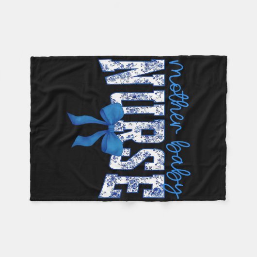 Couverture Polaire Toile Nurse Bow Blue Coquette Mère Ba (Devant (Horizontal))