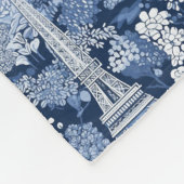Couverture Polaire Toile Tour Eiffel Parisienne, dans une ambiance bl (Coin)