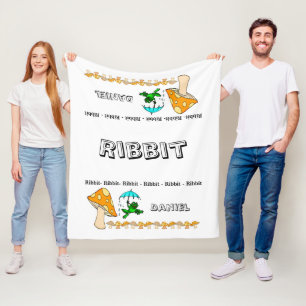 Couverture Polaire Toison Blanche Frog Ribbit Champagne