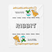 Couverture Polaire Toison Blanche Frog Ribbit Champagne (Devant)