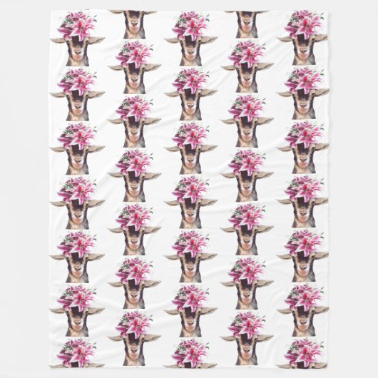 Couverture Polaire Toison Blanket Lily la chèvre. (Devant)