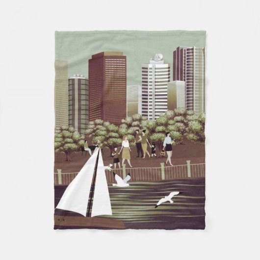 Couverture Polaire Toison de paysage urbain (Devant)