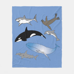 Couverture Polaire Toison, vie marine, océan, faune