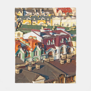 Couverture Polaire Toits colorés en hiver à Kiev, Ukrainevariegate