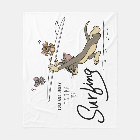 Couverture Polaire Tom & Jerry "Il est temps de surfer" (Devant)