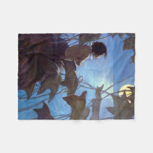 Couverture Polaire Tom regarde la lune, Jessie Willcox Smith (Devant (Horizontal))