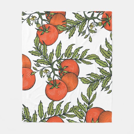 Couverture Polaire Tomate Vintage : Illustration du marché agricole. (Devant)
