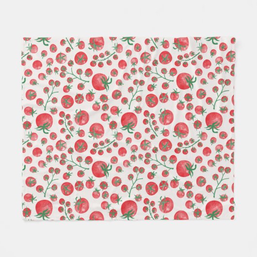 Couverture Polaire Tomato Watercolor Pattern (Devant (Horizontal))