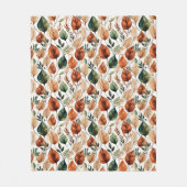 Couverture Polaire Tombe terre cuite et sauge motif feuille (Devant)