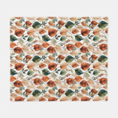 Couverture Polaire Tombe terre cuite et sauge motif feuille (Devant (Horizontal))
