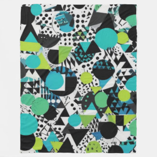 Couverture Polaire Ton Vert Avec Design Contemporain Noir