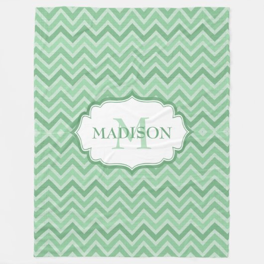 Couverture Polaire Tones vertes Chevron Motif (Devant)