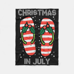 Couverture Polaire Tongs de Noël au gui Noël en Juillet Eté Xma