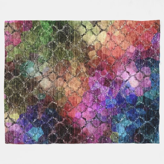 Couverture Polaire Tons bijoux Shimmery Motif Abstrait (Devant (Horizontal))