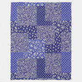 Couverture Polaire Tons Chintz Motif de Patchwork de Polka bleu point (Devant)
