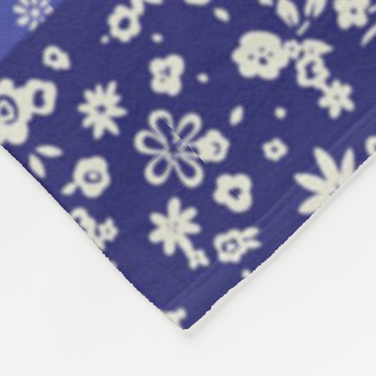 Couverture Polaire Tons Chintz Motif de Patchwork de Polka bleu point (Coin)