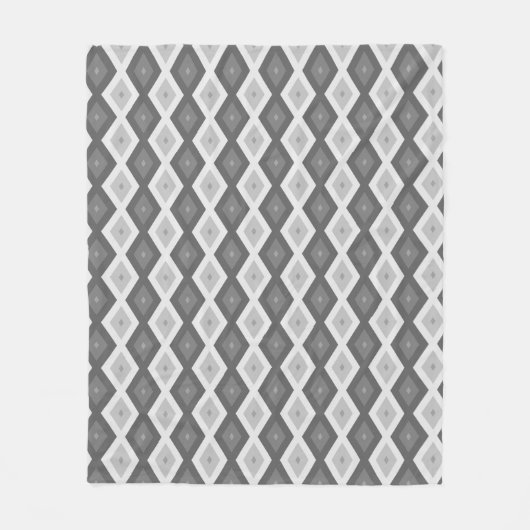Couverture Polaire Tons de motif de diamant gris (Devant)