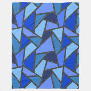 Couverture Polaire Tons de motif en vitrail bleu