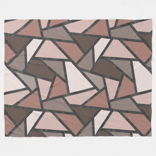 Couverture Polaire Tons de motif en vitrail marron (Devant (Horizontal))