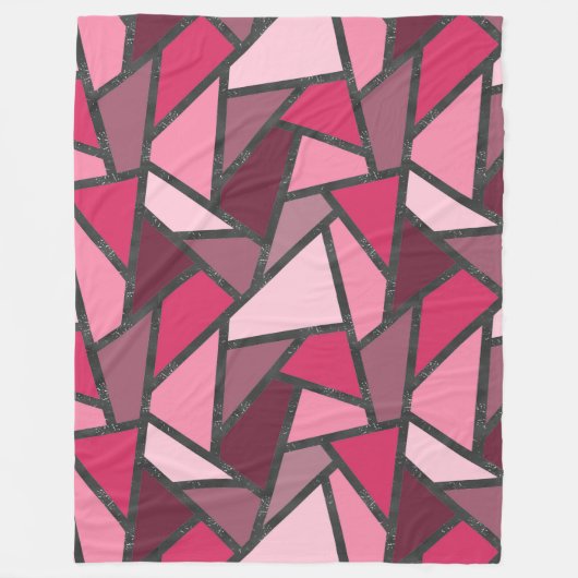 Couverture Polaire Tons de motif en vitrail rose (Devant)