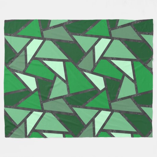 Couverture Polaire Tons de motif en vitrail vert (Devant (Horizontal))