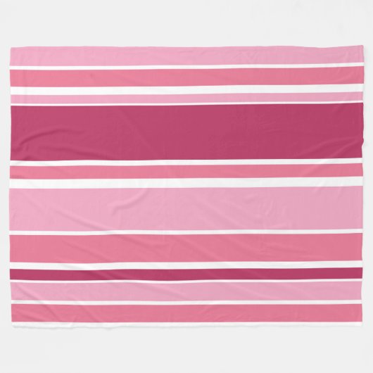 Couverture Polaire Tons de rayures roses (Devant (Horizontal))