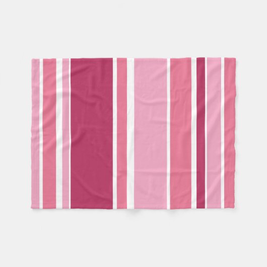 Couverture Polaire Tons de rayures roses (Devant (Horizontal))