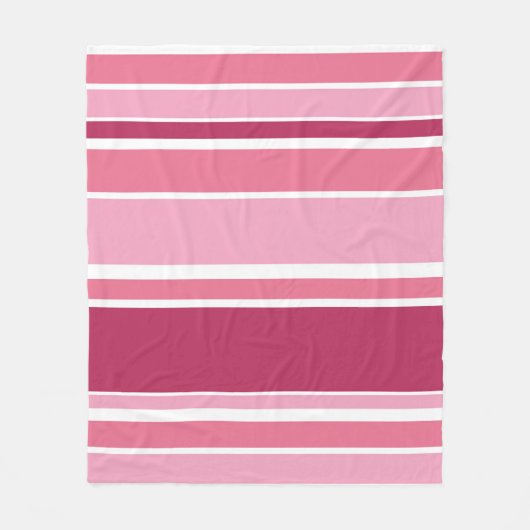Couverture Polaire Tons de rayures roses (Devant)