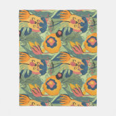 Couverture Polaire Tons de terre riches motif sans fin de fleurs exot (Devant)