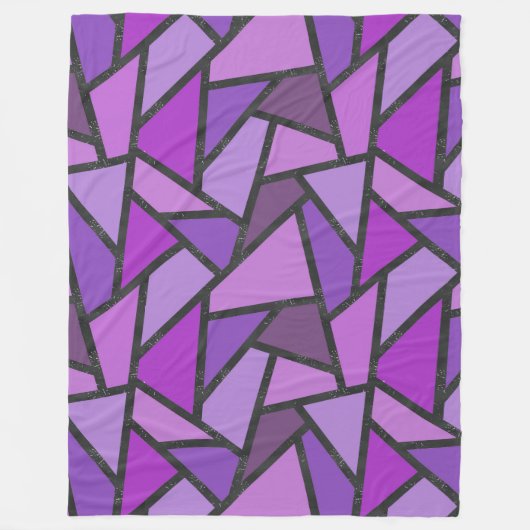Couverture Polaire Tons de vitrail violet motif (Devant)