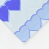 Couverture Polaire Tons des lignes de coeur bleu (Coin)