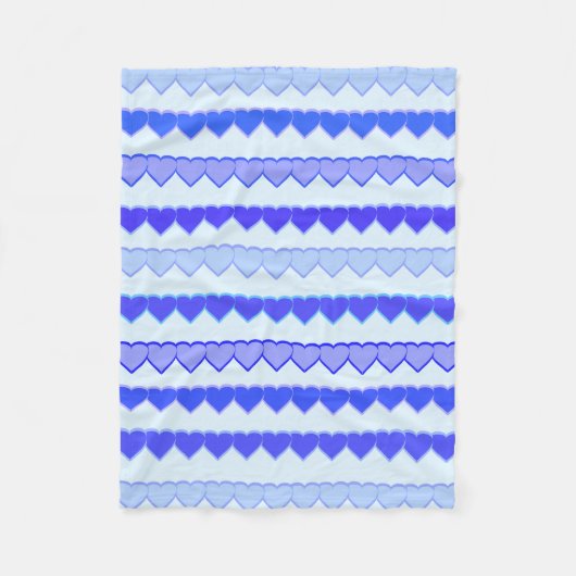 Couverture Polaire Tons des lignes de coeur bleu (Devant)