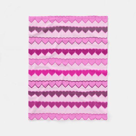 Couverture Polaire Tons des lignes de coeur rose (Devant)