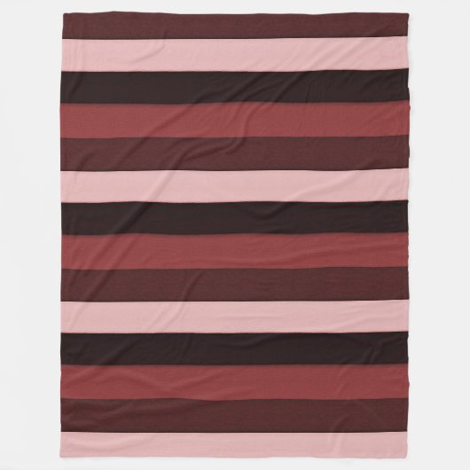 Couverture Polaire Tons roses et bordeaux rayés (Devant)