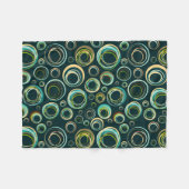 Couverture Polaire Tons Vert et Beige Pastel Cercles Abstraits modern (Devant (Horizontal))