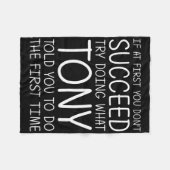 Couverture Polaire Tony Name Personalized Birthday Funny Christmas Jo (Devant (Horizontal))