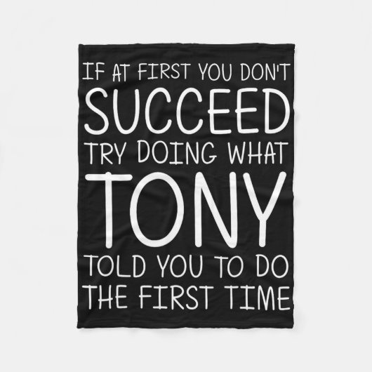 Couverture Polaire Tony Name Personalized Birthday Funny Christmas Jo (Devant)