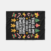 Couverture Polaire Too Hot For Ugly Christmas Sweater Funny Holiday  (Devant (Horizontal))