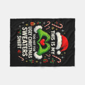 Couverture Polaire Too Hot For Ugly Christmas Sweaters Funny Holiday  (Devant (Horizontal))