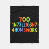 Couverture Polaire Too Intelligent For Homework Funny School Kids Tee (Devant)