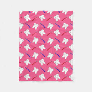 Couverture Polaire Toothburshes et motif roses mignons de dents