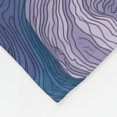 Couverture Polaire Topographie bleue et violette Toison Blanche (Coin)